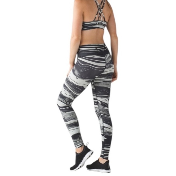 Lululemon Speed Wunder Tight (Nulux) Marbled Mix 50G White Black Size 6 - Picture 11 of 13